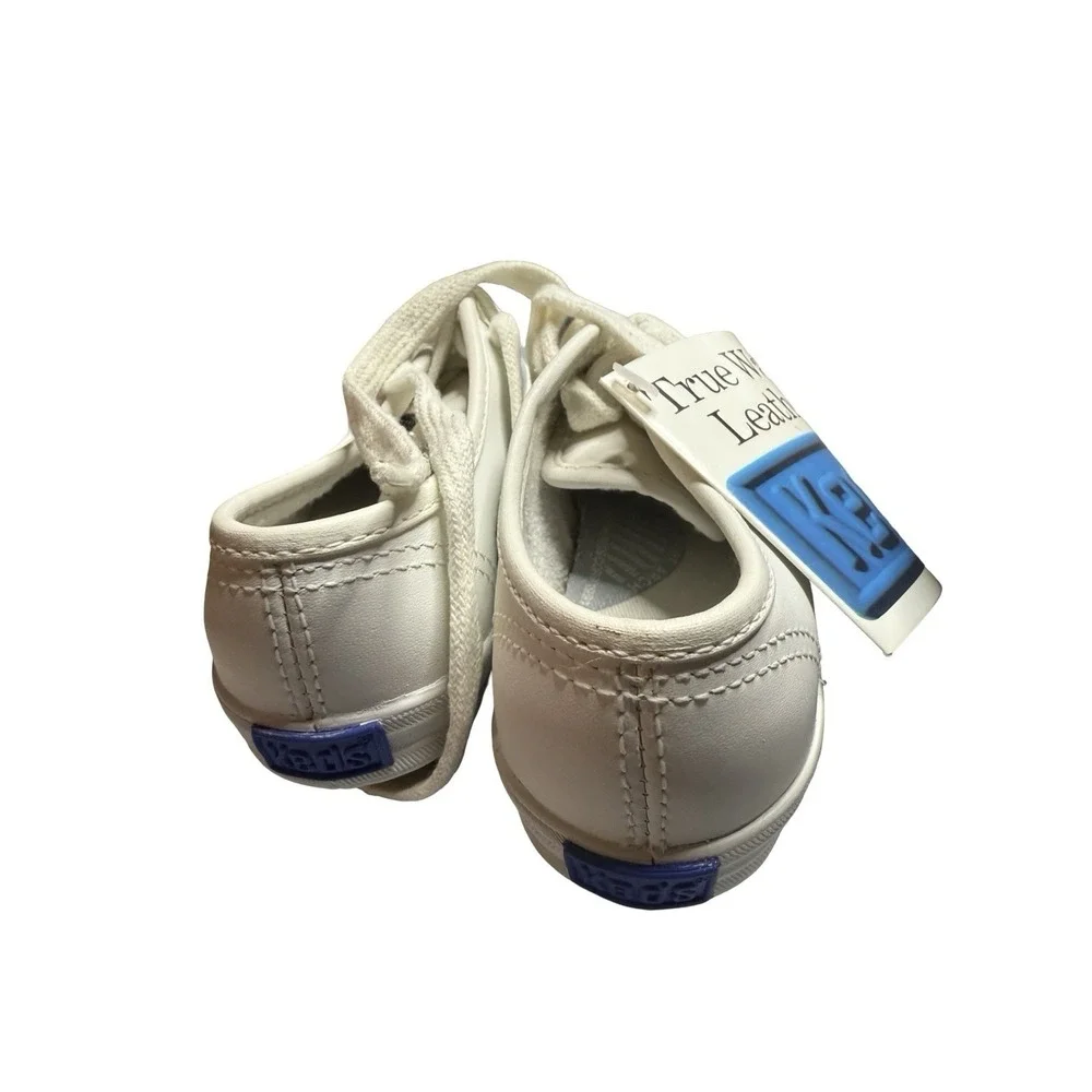 Vintage‎ Keds 9 1/2 M  Kids white leather Champion shoes sneakers.